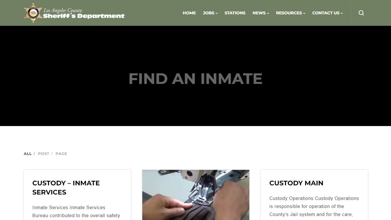 FIND AN INMATE - Los Angeles County Sheriff's Department